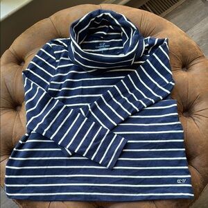 Girls’ Vineyard Vines Striped Blue and White Dress